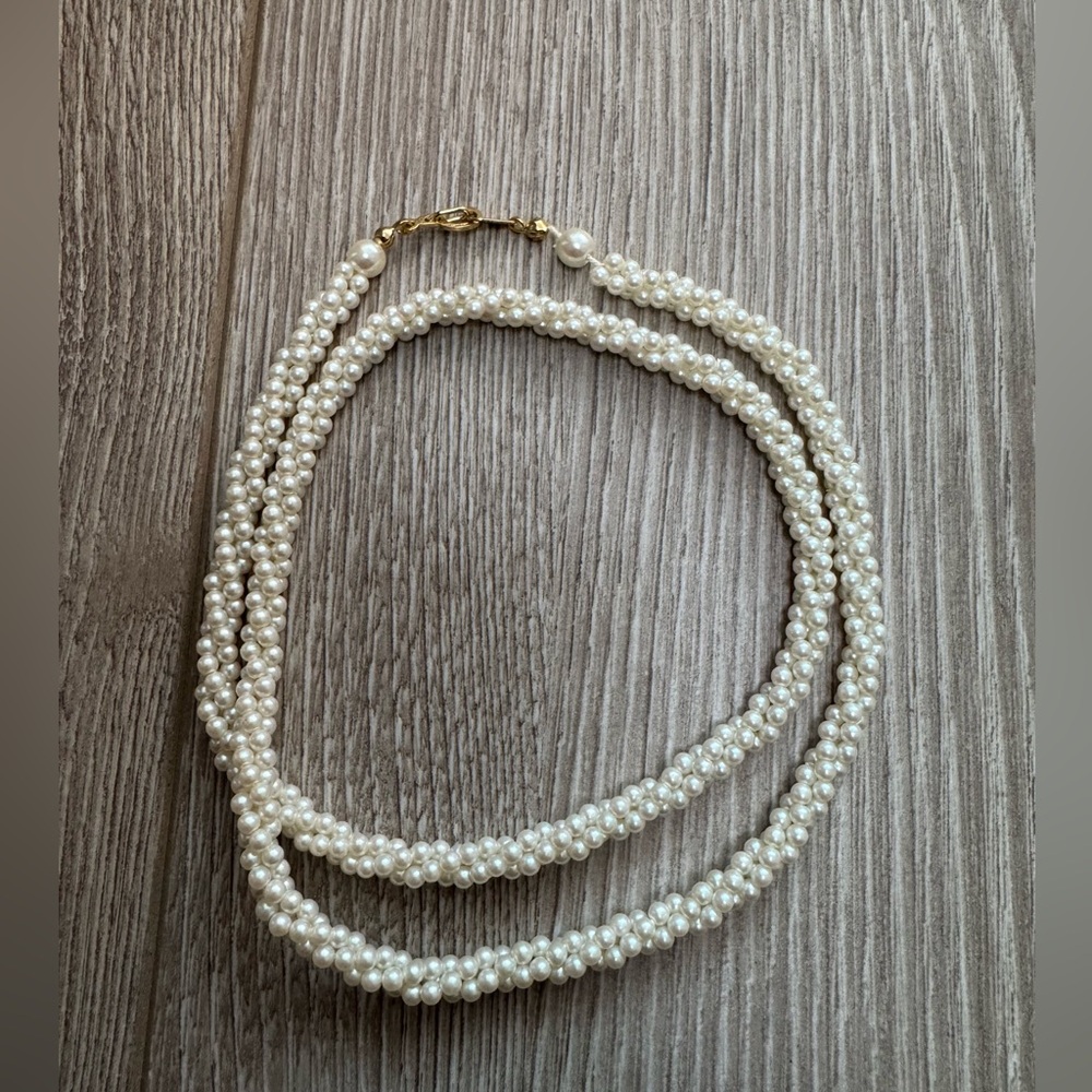 Vintage 30.0 Inch MARVELLA Simulated Seed Pearls 3-Strand Bayadere Necklace